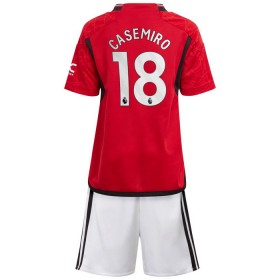 Camisola Manchester United Casemiro 18 Criança Equipamento Principal 2023-24 Manga Curta